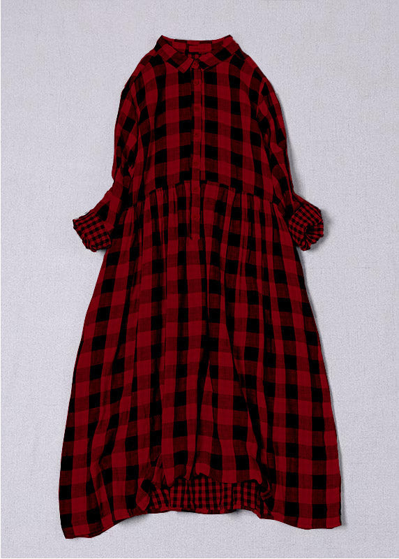 Women’s Midi Dress with Peter Pan Collar and Functional Side Pockets