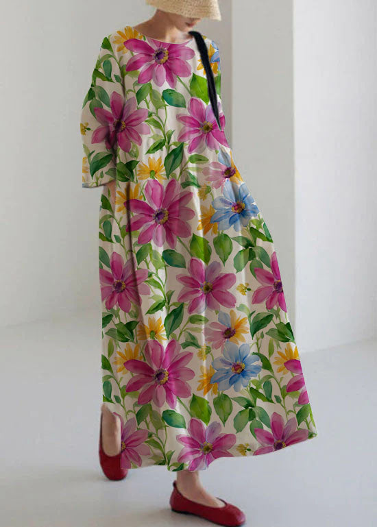 Women¡¯s Midi Dress with Functional Side Pockets and Patchwork Cotton Panels