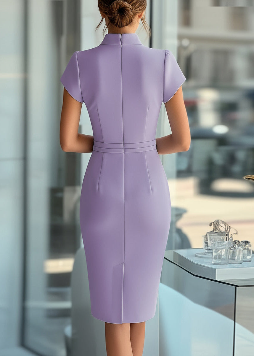 Ceylan Women¡¯s Asymmetrical Midi Dress with Slim Coordinating Belt