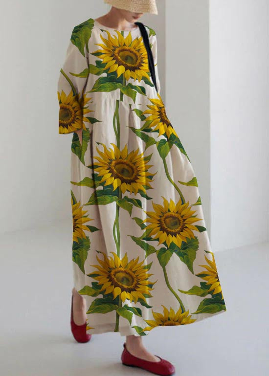 Women¡¯s Midi Dress with Functional Side Pockets and Patchwork Cotton Panels