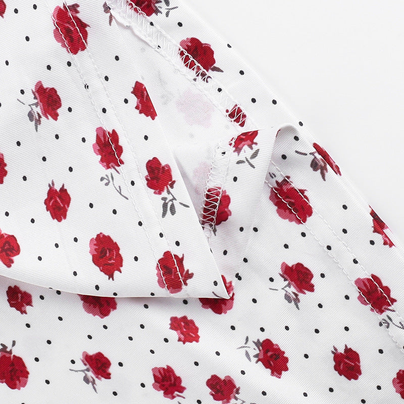 Women’s Floral Slip Maxi Dress with Tie Front Gathered Bust