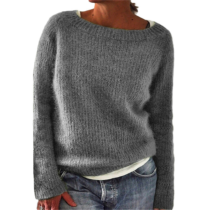 Women's Boat Neck Jumper with Relaxed Fit