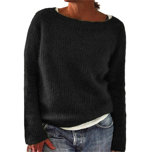 Women's Boat Neck Jumper with Relaxed Fit