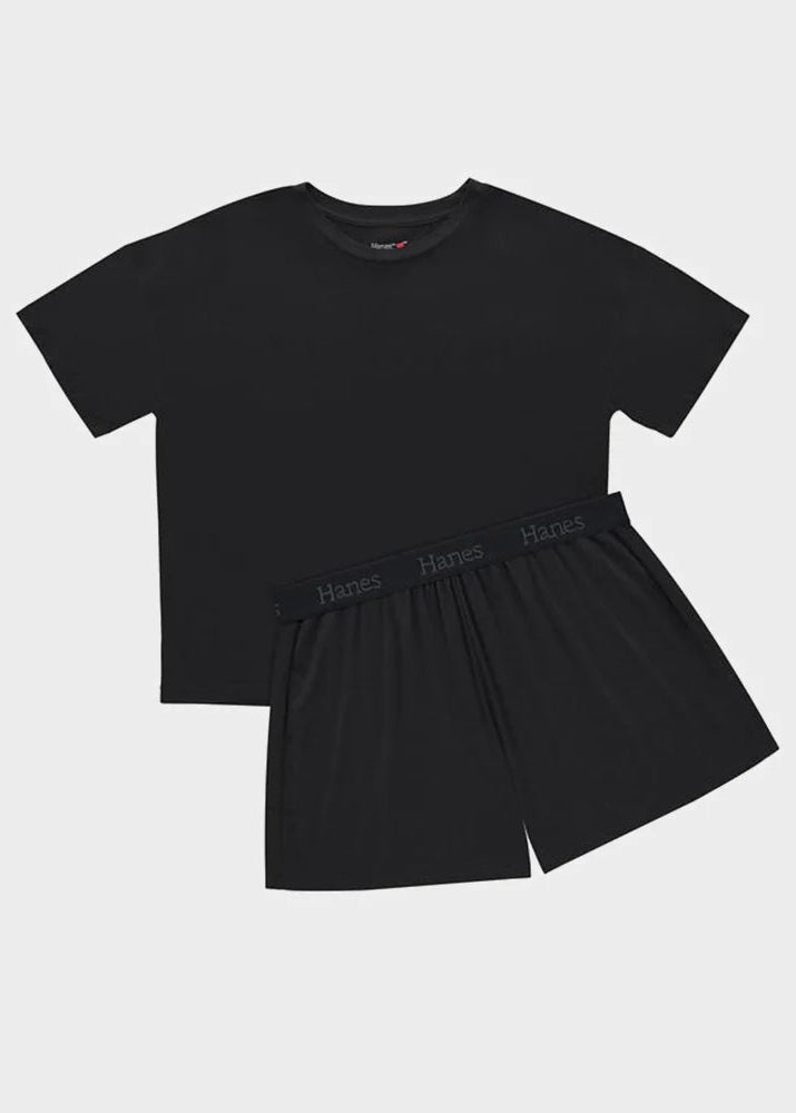 Women’s 2-Piece Lounge Set with Oversized Tee and Relaxed Shorts