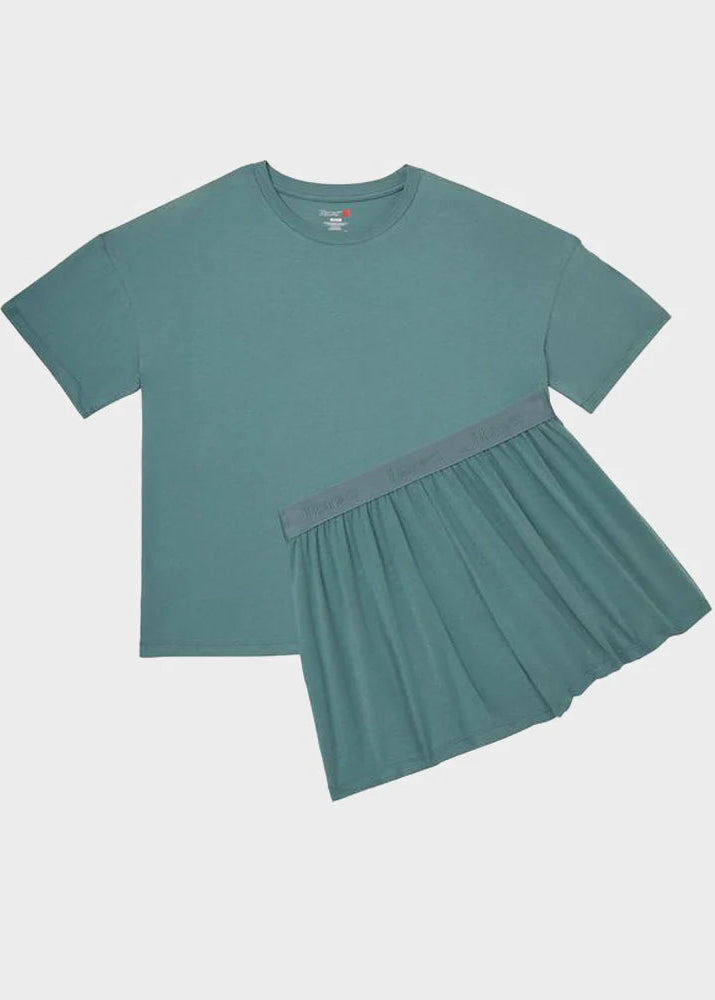 Women’s 2-Piece Lounge Set with Oversized Tee and Relaxed Shorts