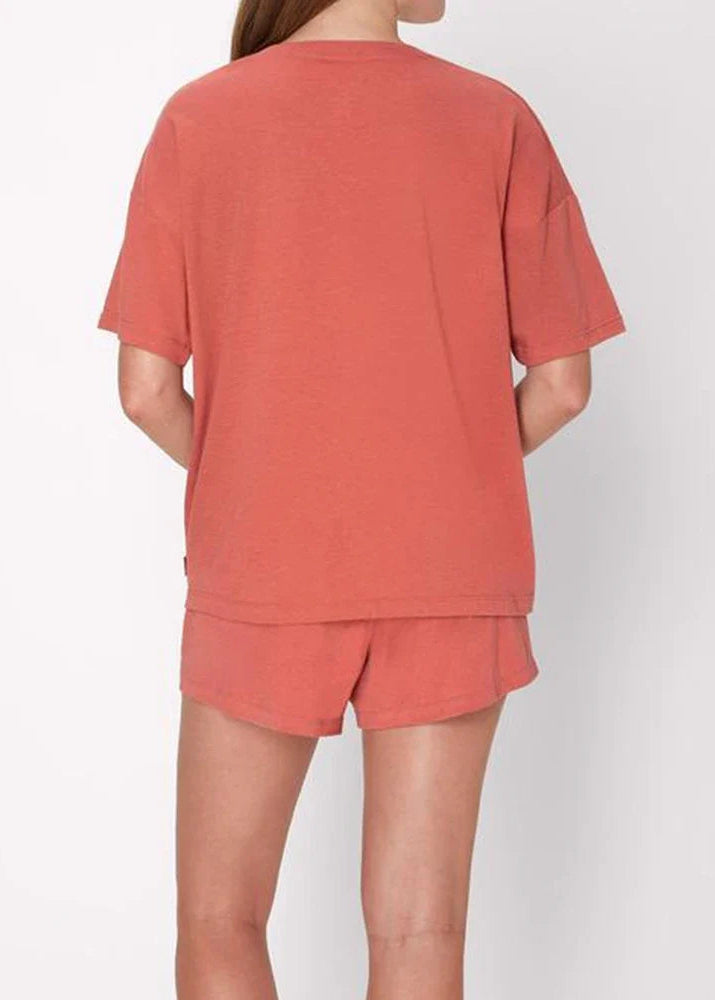 Women’s 2-Piece Lounge Set with Oversized Tee and Relaxed Shorts
