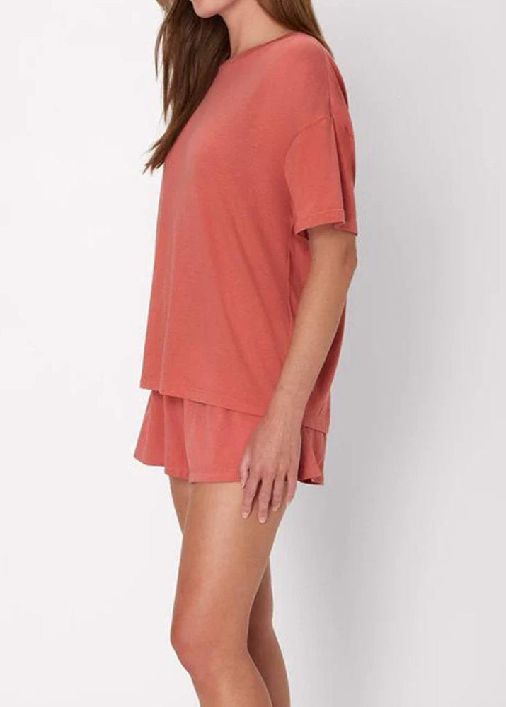 Women’s 2-Piece Lounge Set with Oversized Tee and Relaxed Shorts
