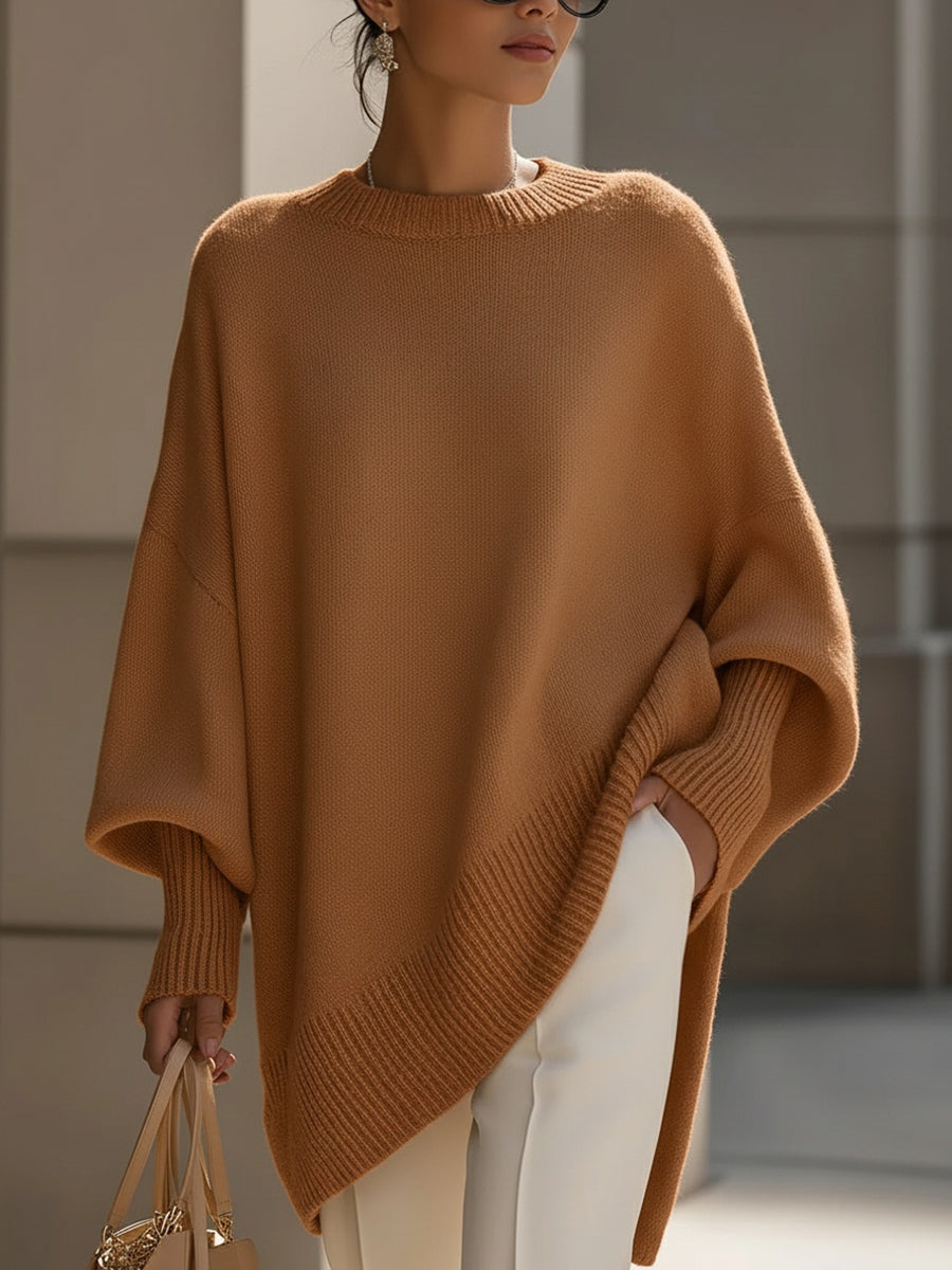 Women's Oversized Longline Poncho Sweater