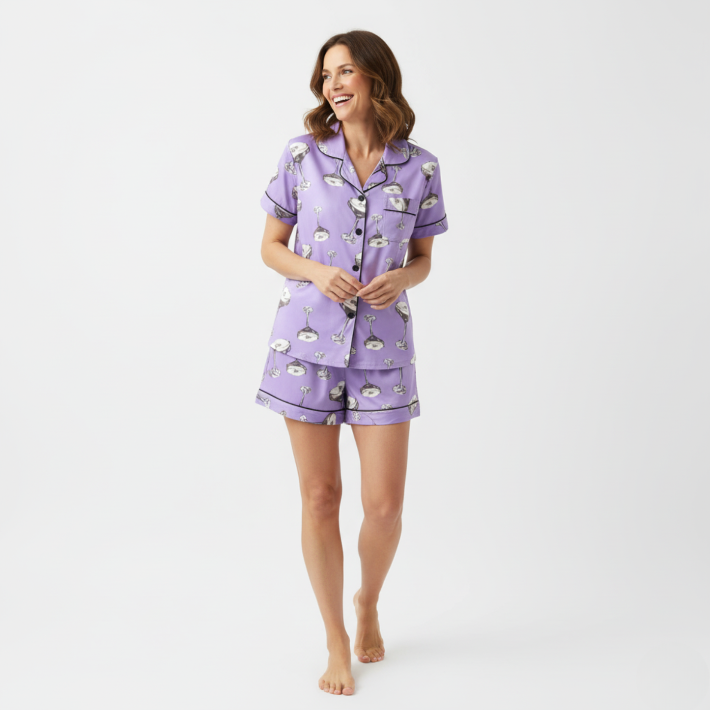 Ceylan Women’s Pajama Set Short Sleeve Button-Up