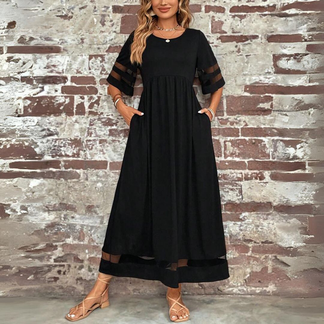 Women's Flattering Tummy-Smoothing Midi Dress with Relaxed Fit for All-Day Comfort