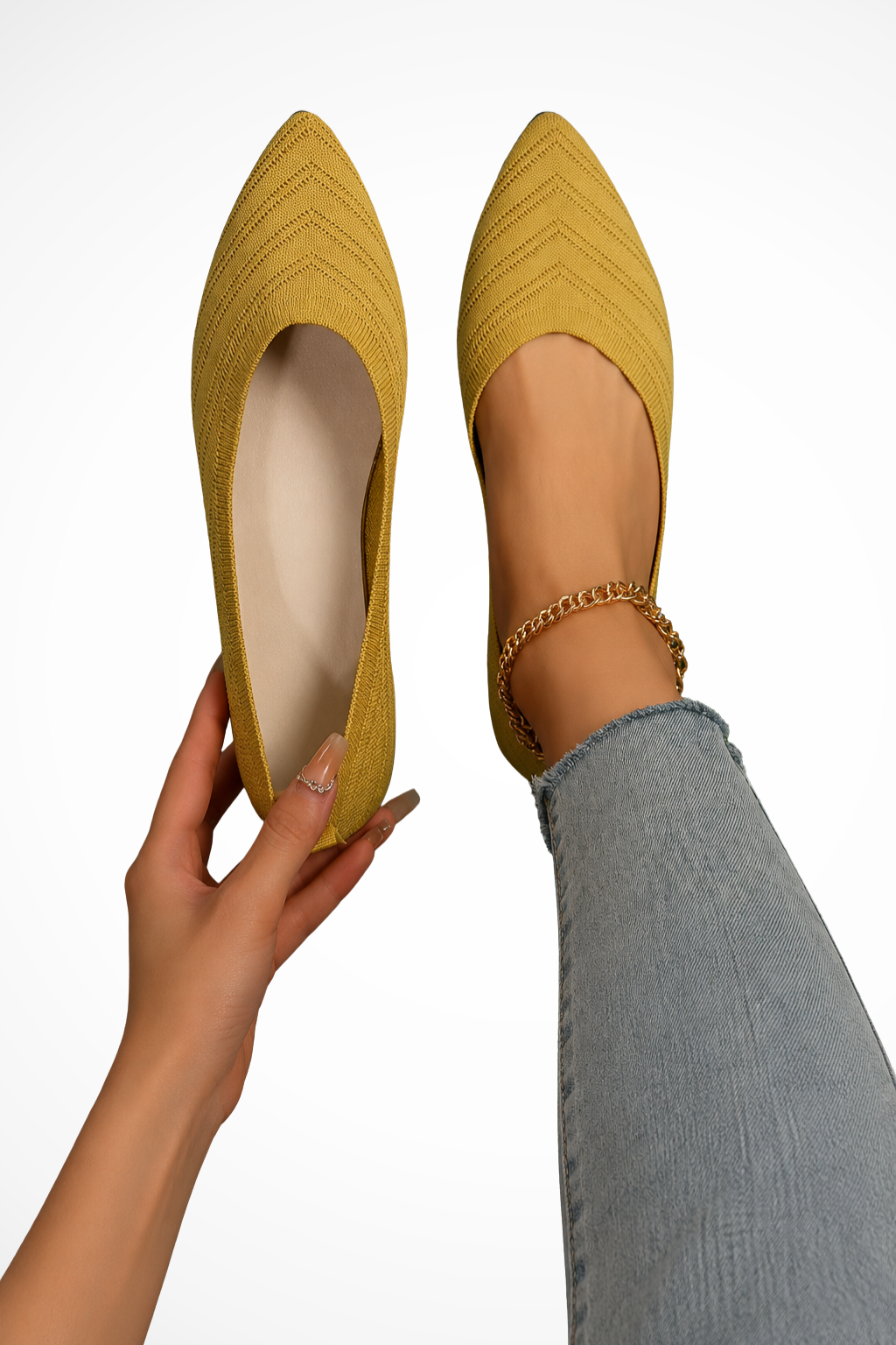 Women's Pointed Toe Knit Orthopedic Loafers
