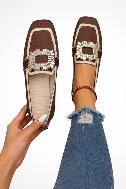 Women's Embellished Square Toe Orthopedic Loafers