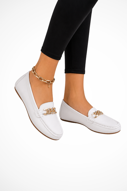 Women's Orthopedic Chain Detail Slip On Loafers