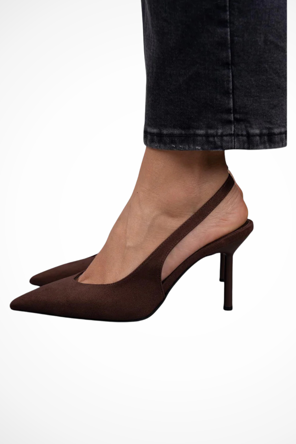 Women's Pointed Toe Suede Orthopedic Slingback Heels