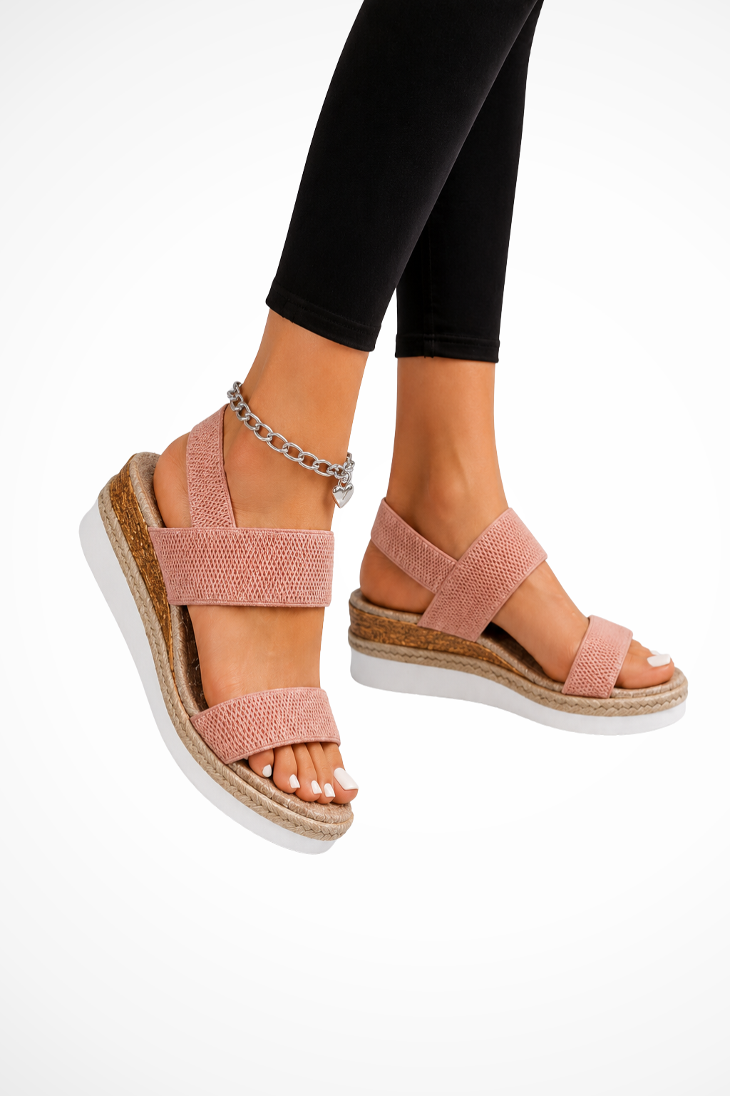 Women's Orthopedic Elastic Strap Espadrille Wedge Sandals