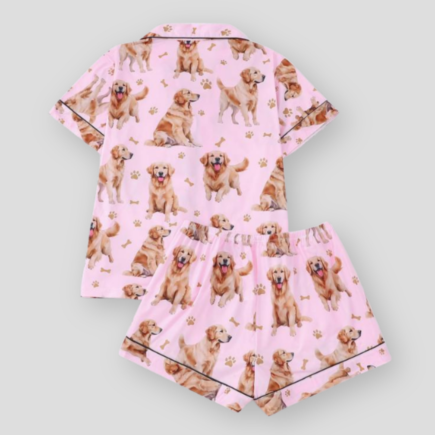 Ceylan Women’s Pajama Set with Golden Retriever Print