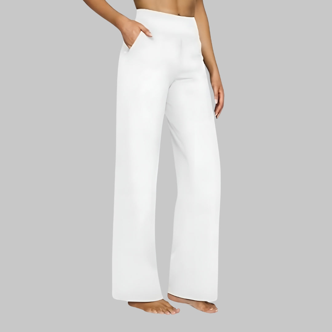 Women's High-Waist Straight-Leg Trousers With Side Pockets
