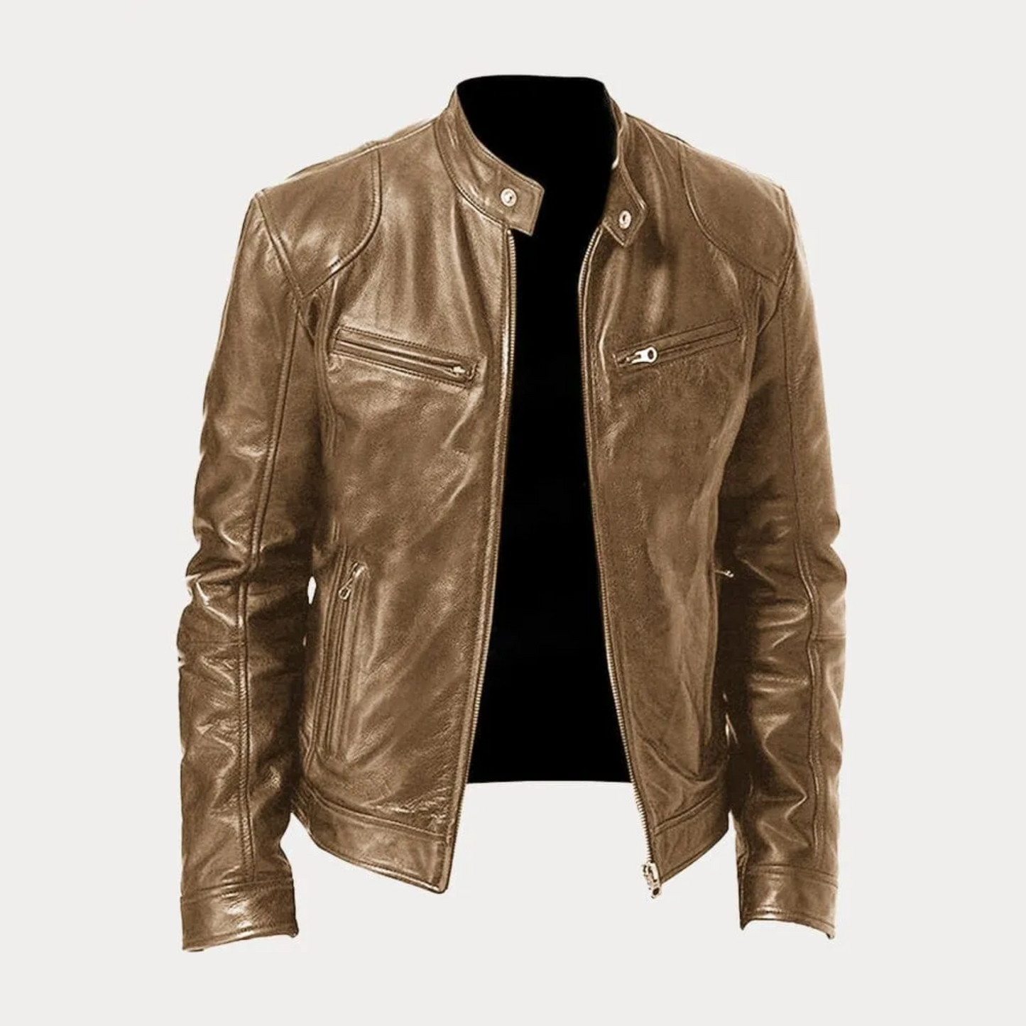 Men¡¯s Heritage Cafe Racer Slim Fit Real Leather Biker Jacket