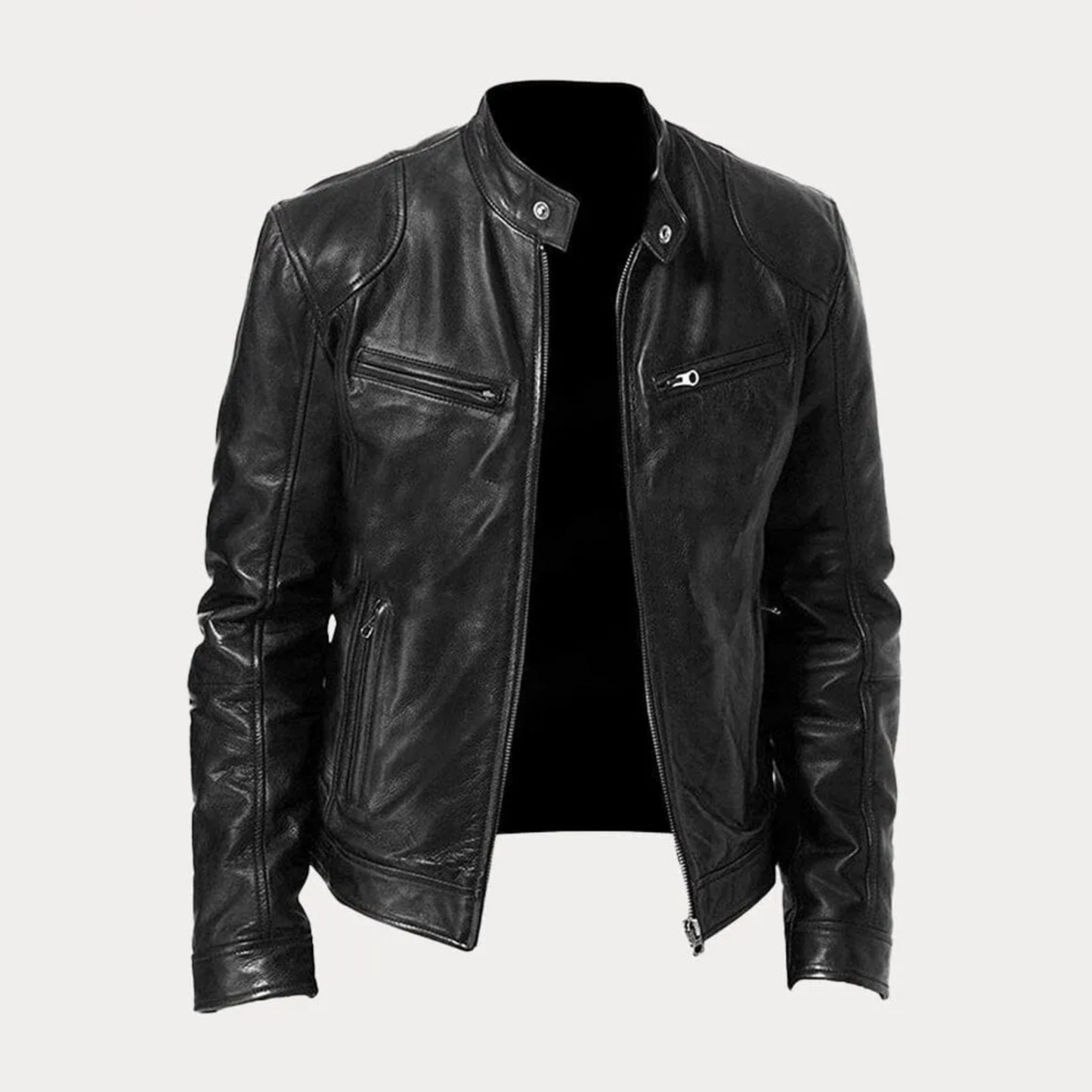 Men¡¯s Heritage Cafe Racer Slim Fit Real Leather Biker Jacket