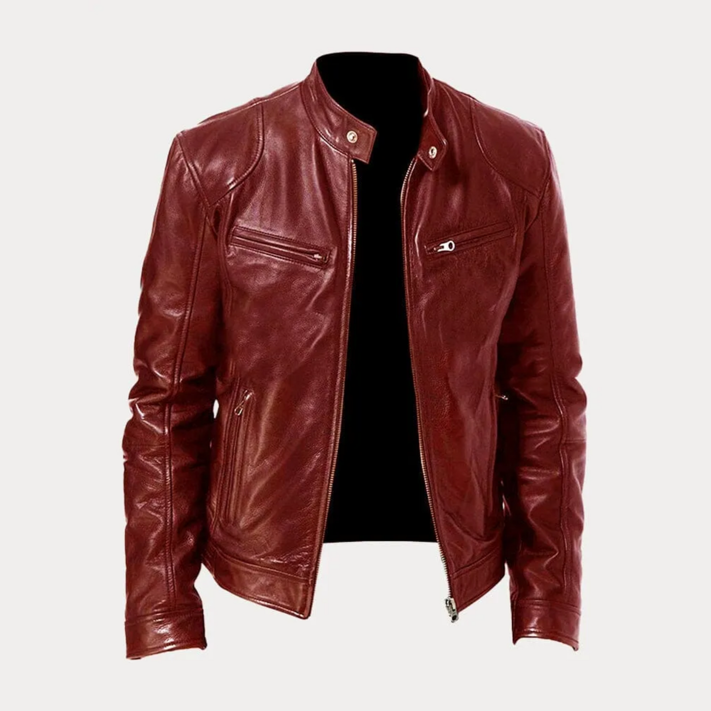 Men¡¯s Heritage Cafe Racer Slim Fit Real Leather Biker Jacket