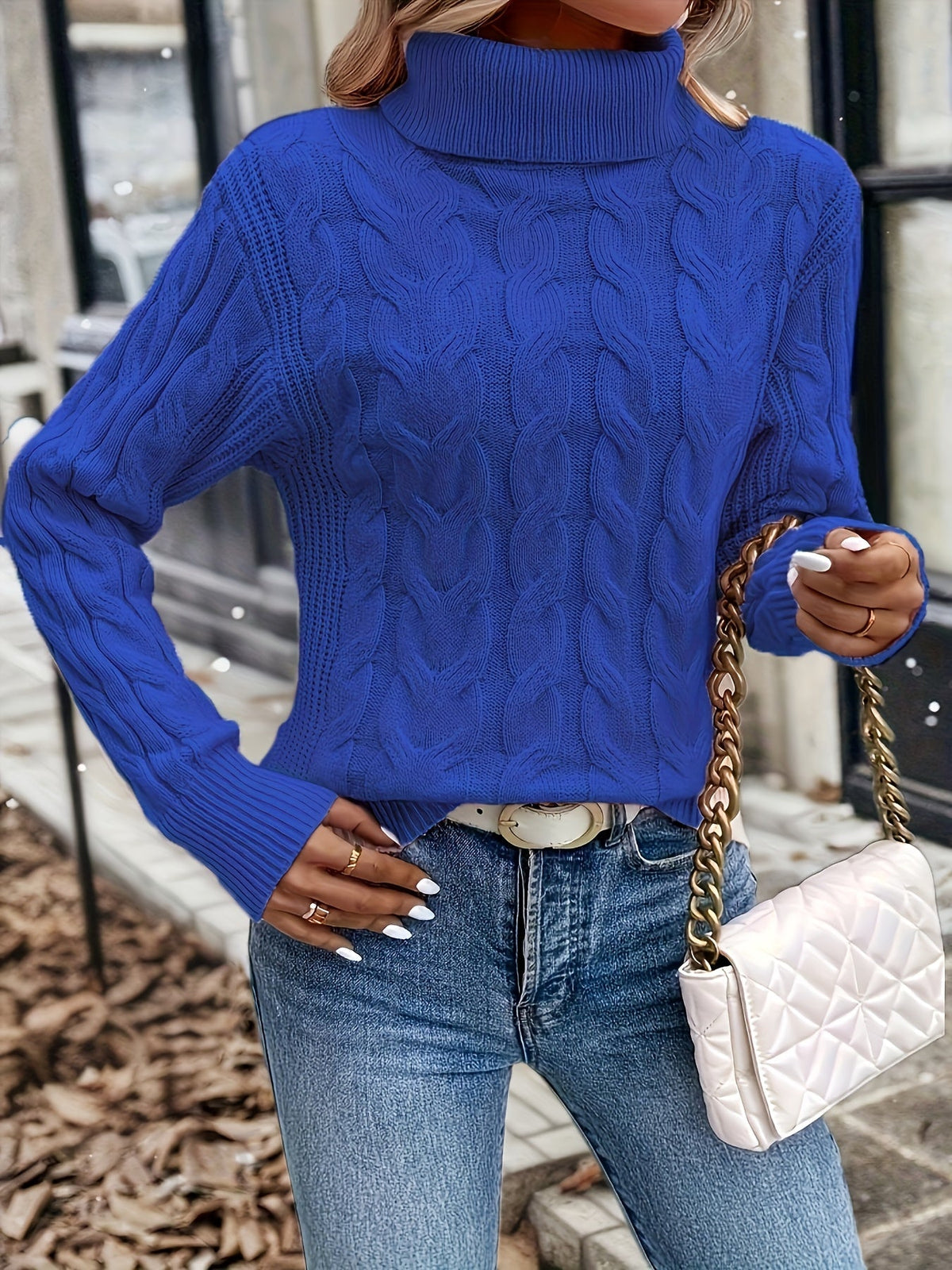 Celeste | Cozy Cable-Knit Turtleneck Sweater
