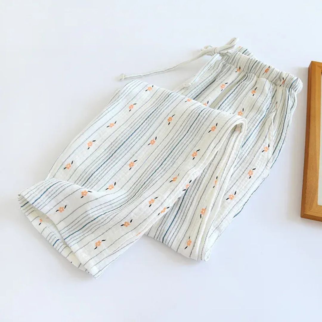 Ceylan Women’s Muslin Pajama Set Soft Cotton Gauze Lounge