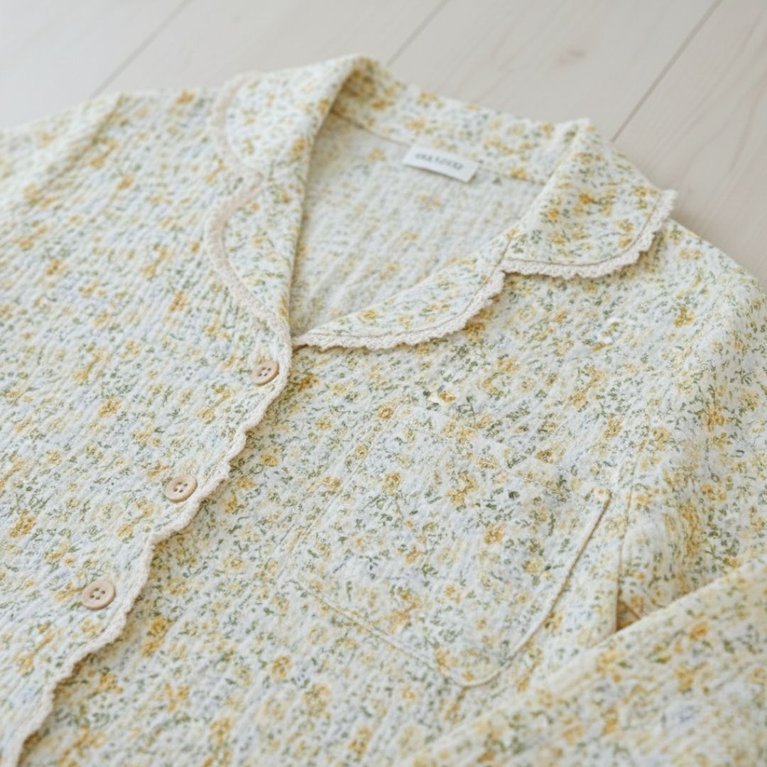 Ceylan Women’s Muslin Pajama Set Soft Cotton Gauze Lounge