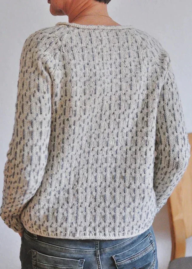 Women¡¯s Knitted Sweater with Boat Neckline and Textured Vertical Stripe Pattern