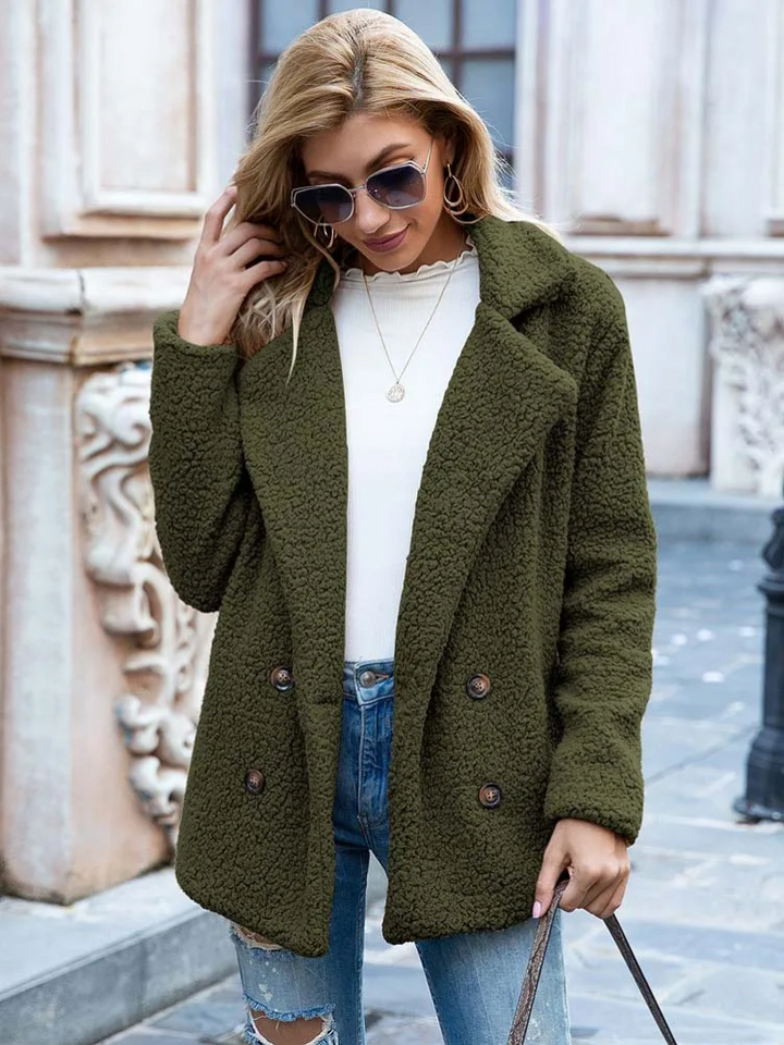 Women's Teddy Blazer with Notched Lapels and Button Front