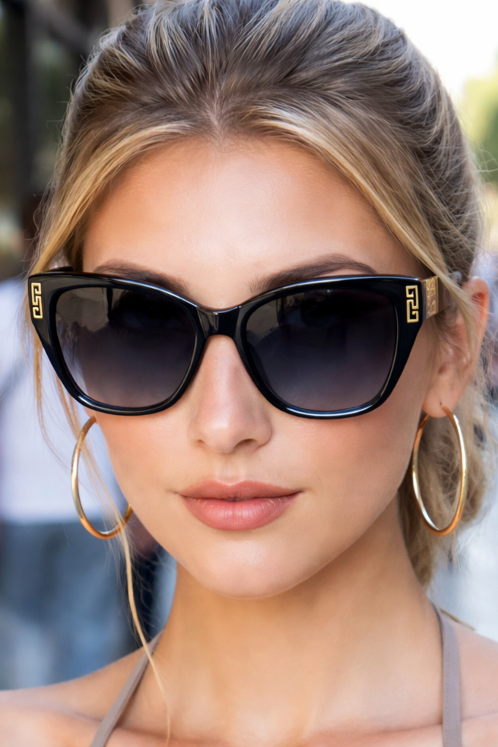 Women’s Sunglasses Cat Eye Gold Motif Tortoiseshell Eyewear