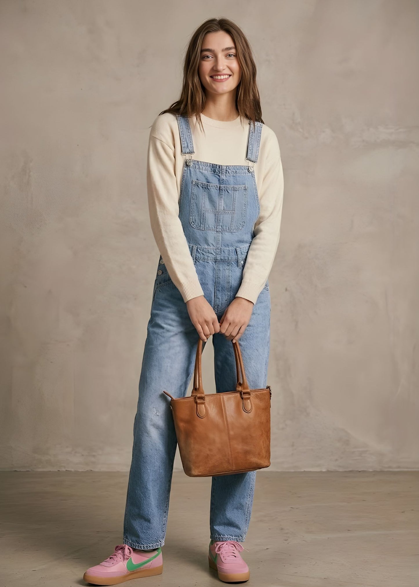 Women’s Wide Leg Barrel Overalls with Relaxed Fit and Utility Pockets