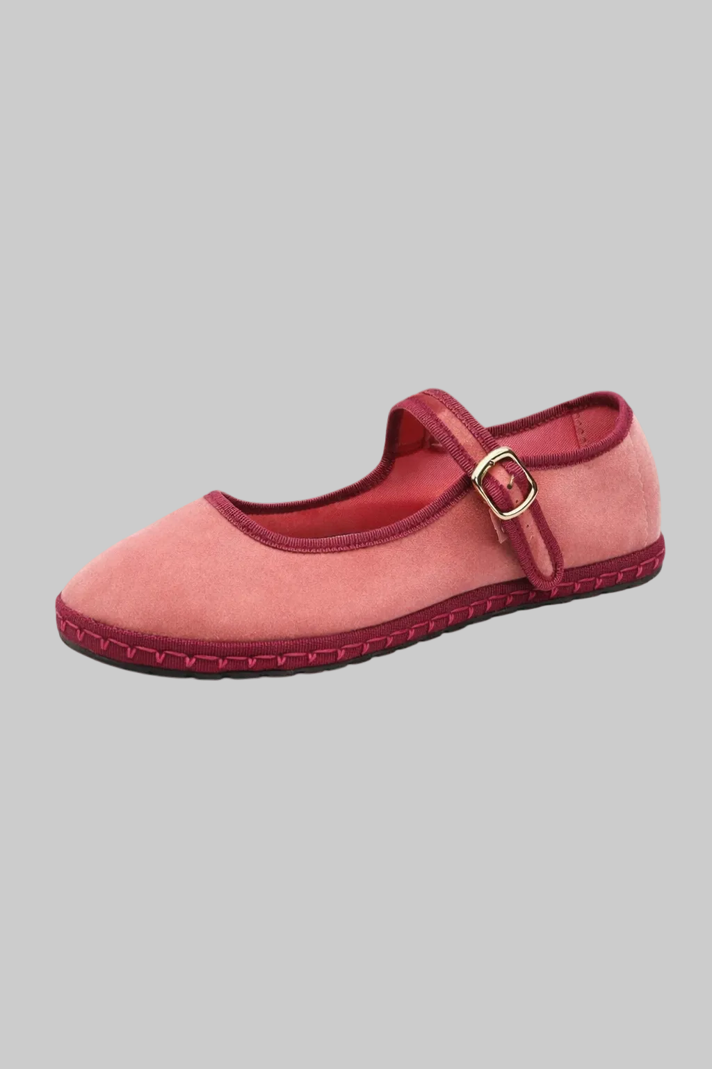 Women’s Mary Jane Flats Velvet Strap Buckle Ballet Slippers