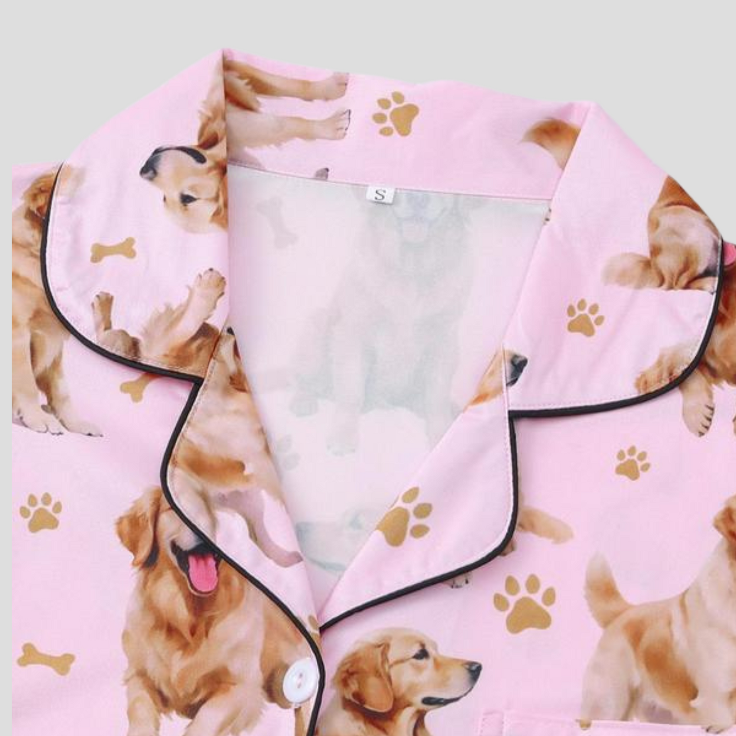 Ceylan Women’s Pajama Set with Golden Retriever Print
