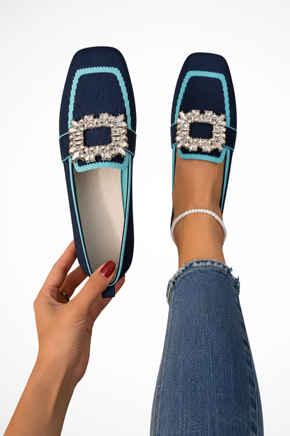Women's Embellished Square Toe Orthopedic Loafers