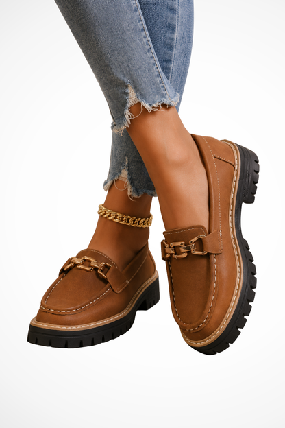 Women's Chain Detail Chunky Orthopedic Loafers