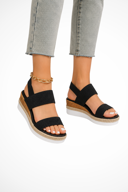 Women's Orthopedic Elastic Strap Espadrille Wedge Sandals