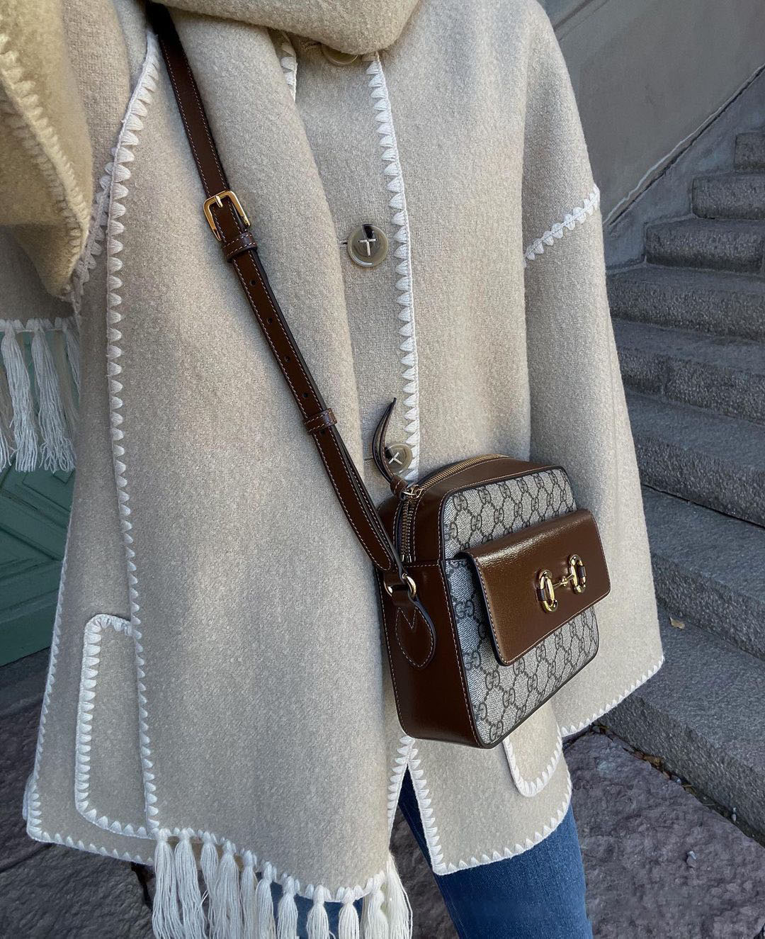 Women's Cape Coat with Contrast Trim and Fringe Detail
