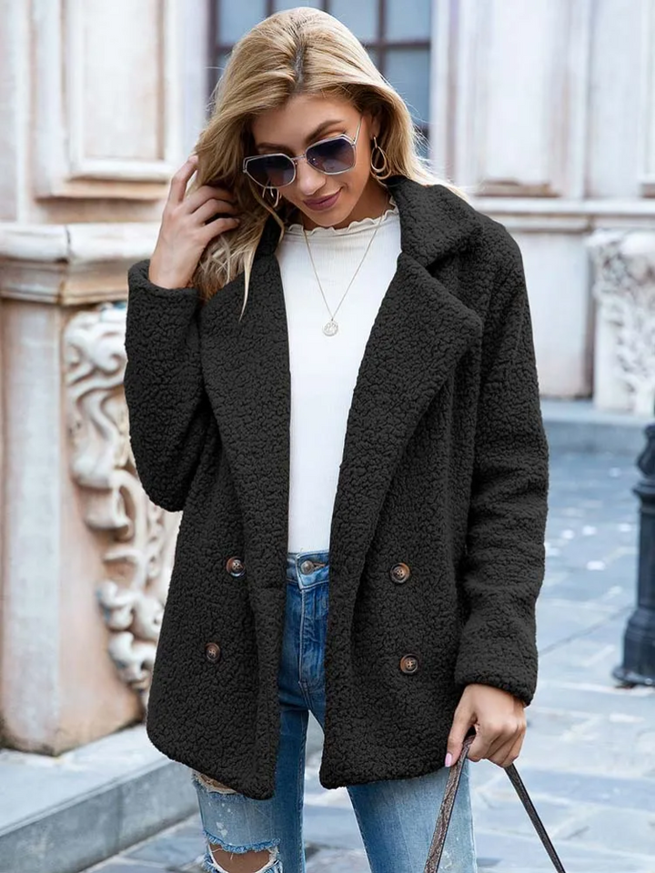 Women's Teddy Blazer with Notched Lapels and Button Front