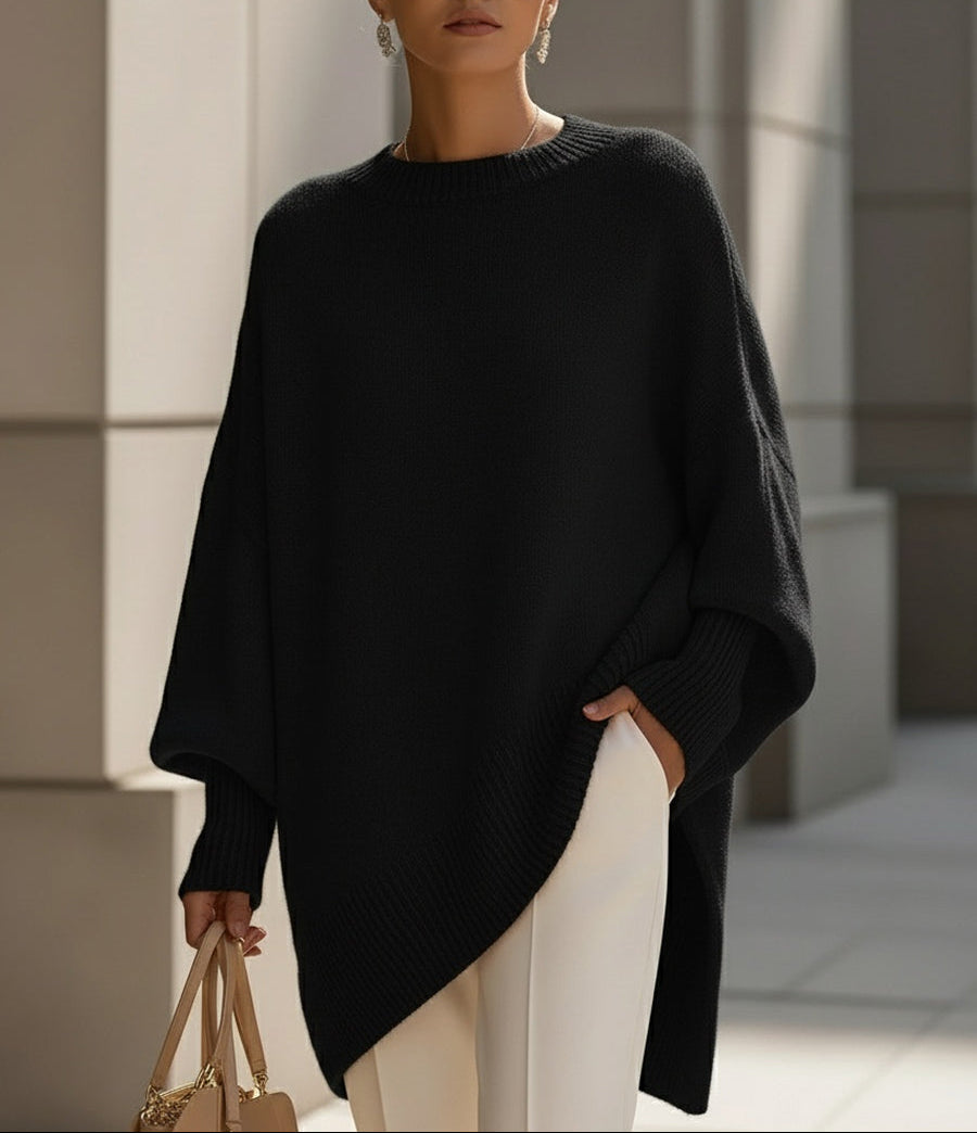 Women's Oversized Longline Poncho Sweater