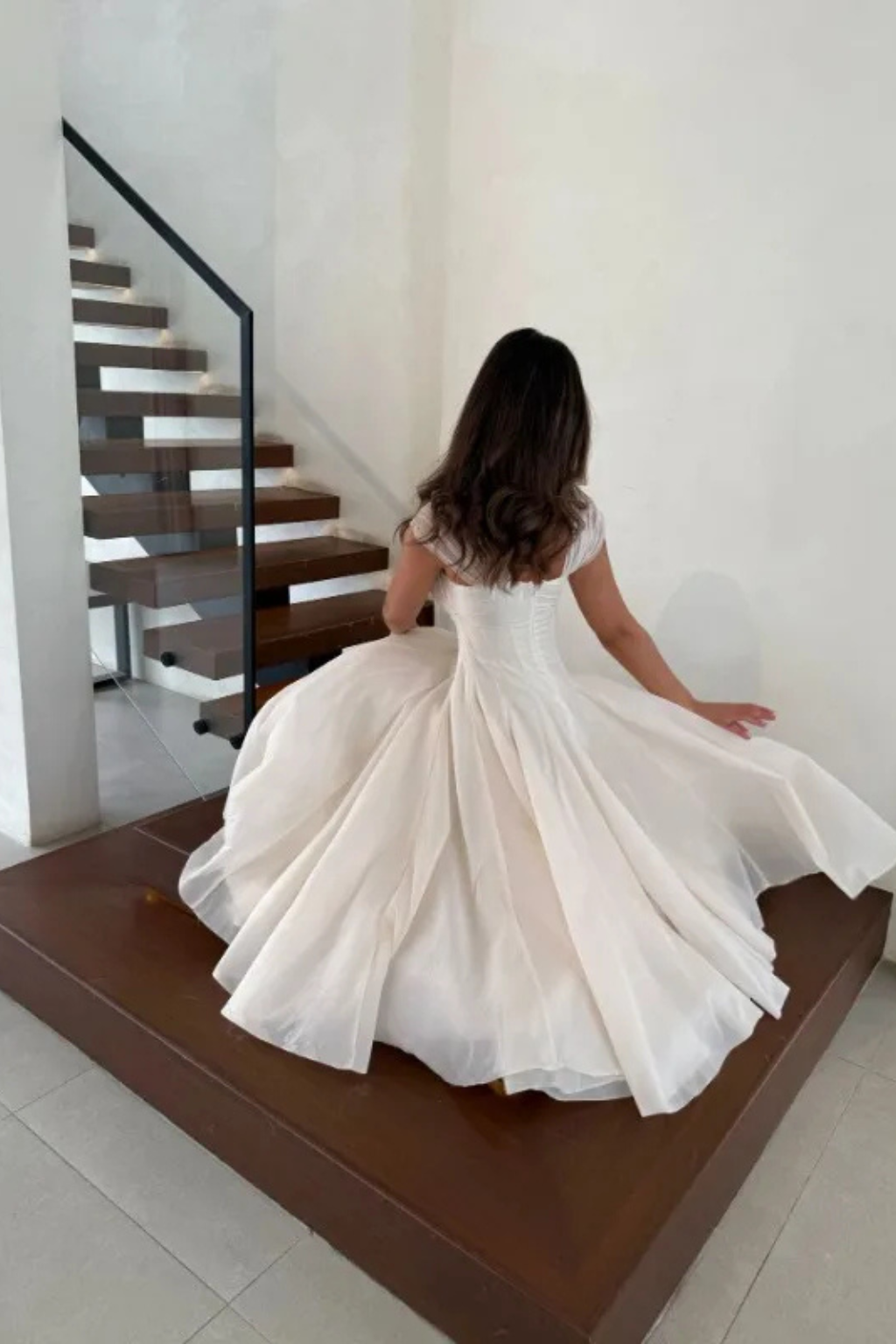 Women’s Midi Dress Sweetheart Corset Bodice Flared Tulle Gown