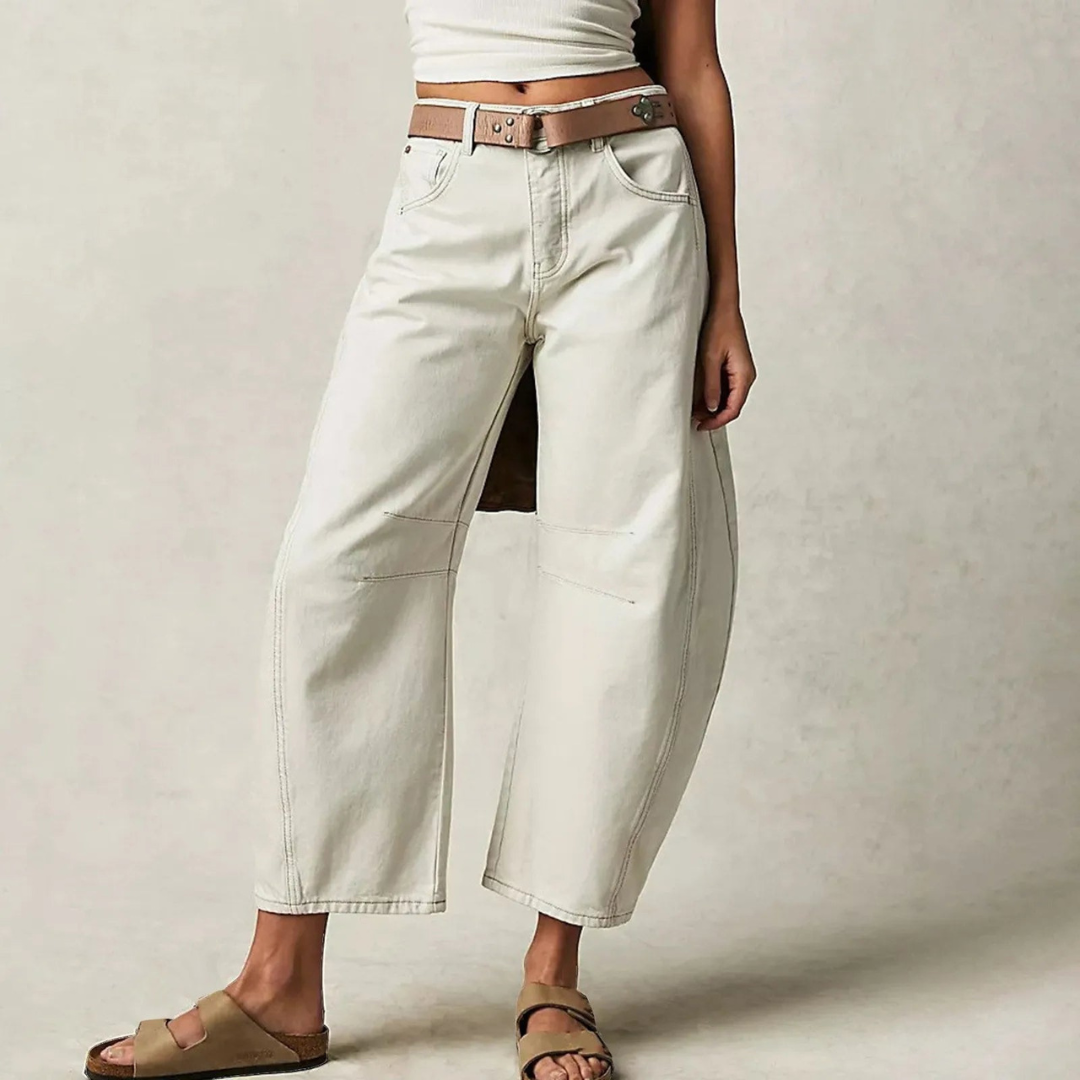 Women’s Barrel Leg Jeans High Waist Relaxed Fit Denim