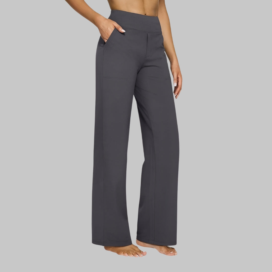 Women's High-Waist Straight-Leg Trousers With Side Pockets