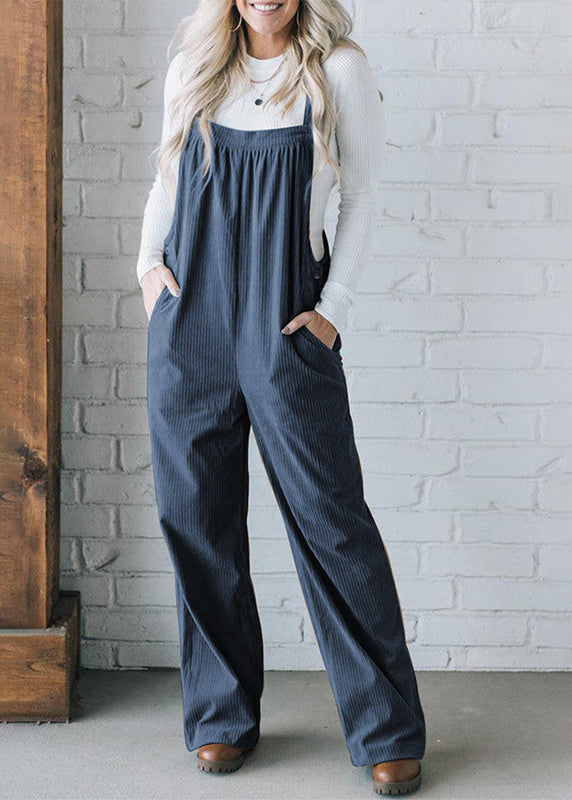 Ceylan Women’s Corduroy Overalls with Relaxed Wide Leg