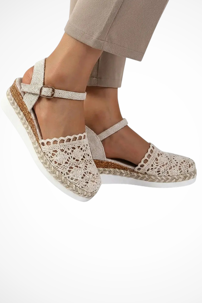 Women's Orthopedic Crochet Ankle Strap Espadrille Wedges