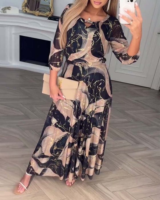 Women’s Chavelle Abstract Print Maxi Wrap Dress with Belt