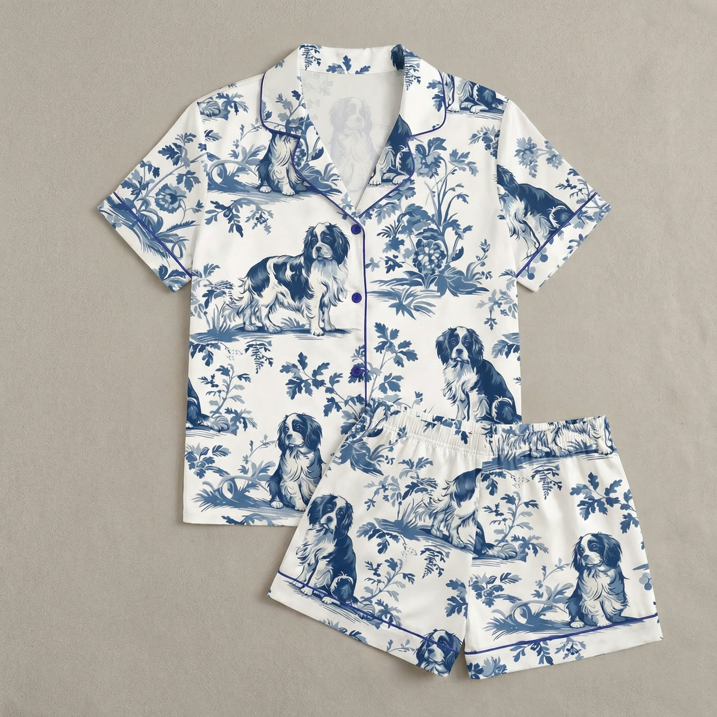 Ceylan Women’s Pajama Set King Charles Cavalier Print