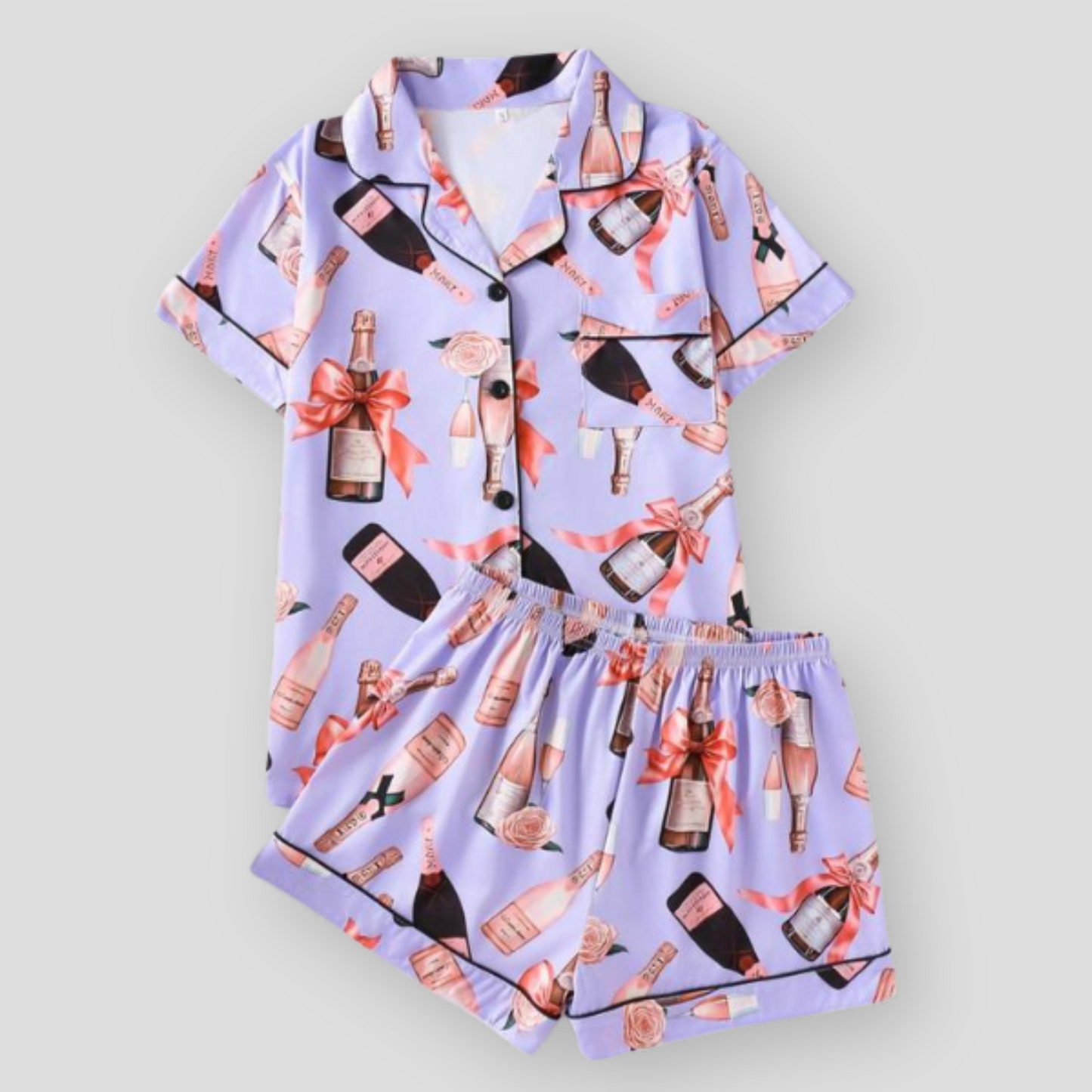 Ceylan Women’s Pajama Set Silky Short Loungewear