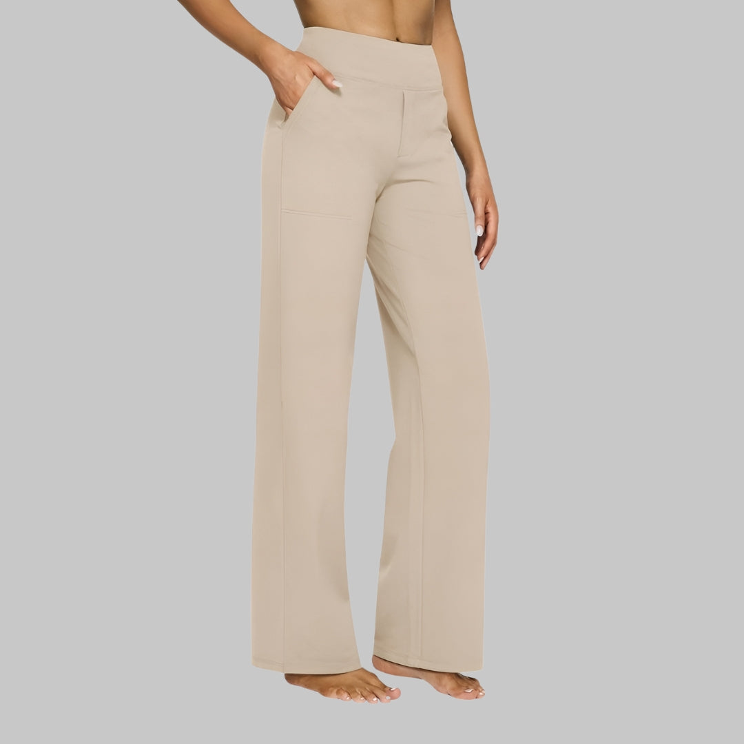 Women's High-Waist Straight-Leg Trousers With Side Pockets