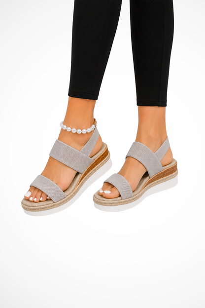 Women's Orthopedic Elastic Strap Espadrille Wedge Sandals