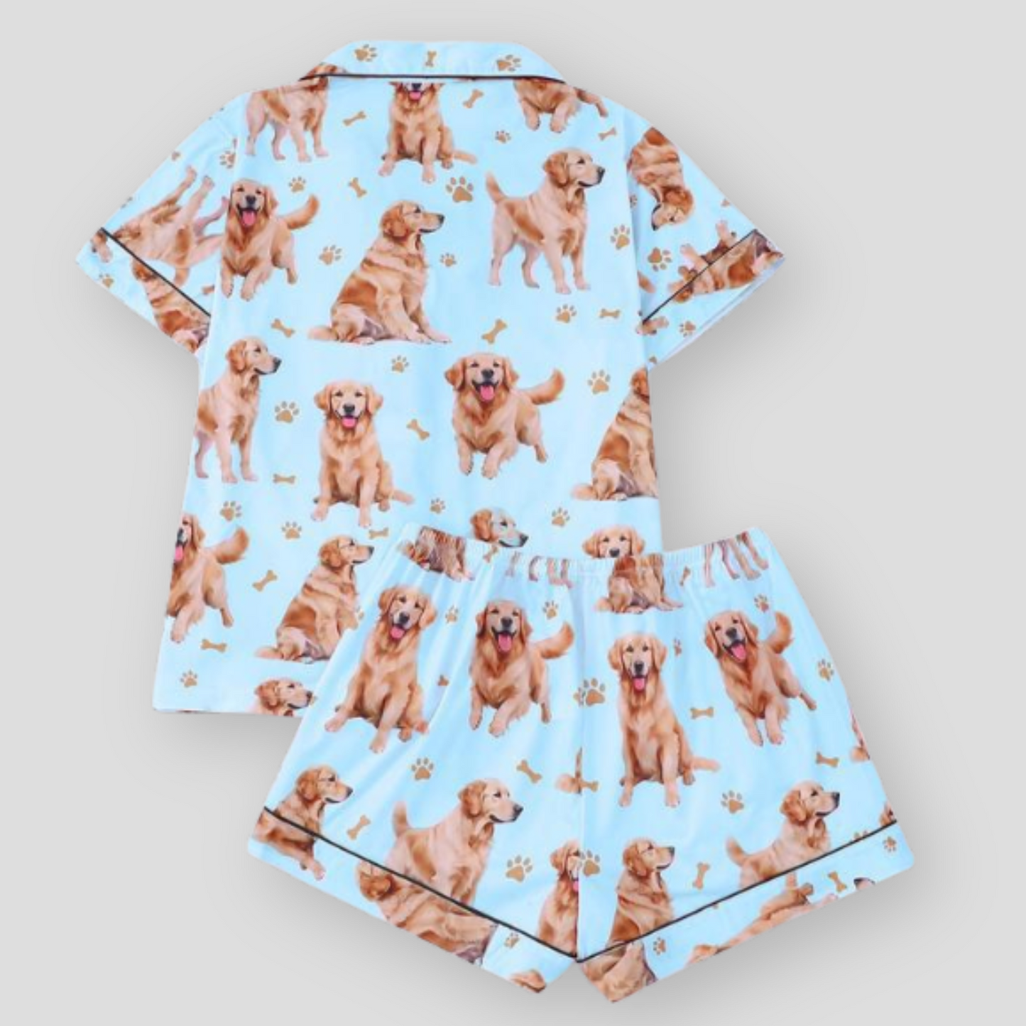 Ceylan Women’s Pajama Set with Golden Retriever Print